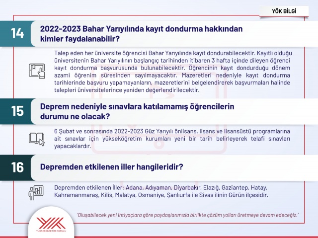 Üniversitelerde 2022-2023 bahar yarıyılı eğitim ve öğretimine ilişkin sorular ve cevaplar 9