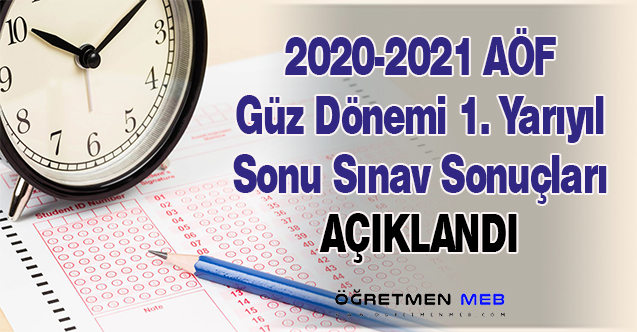 AÖF Güz Yarıyılı Sınav Sonuçları Açıklandı