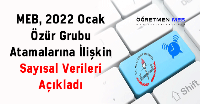 MEB, 2022 Ocak Özür Grubu Atamalarına İlişkin Sayısal Verileri Açıkladı