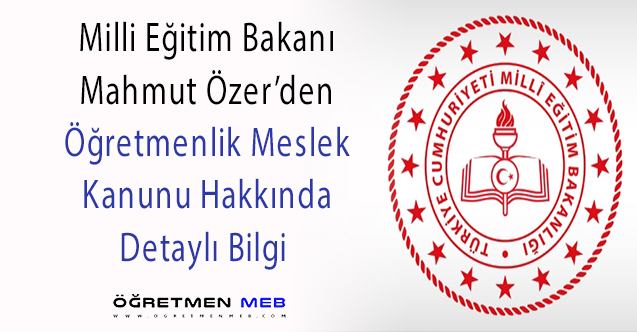 MEB'den Öğretmenlik Meslek Kanunu Açıklaması