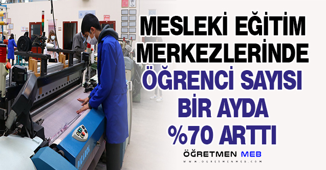 MESLEKİ EĞİTİM MERKEZLERİNDE ÖĞRENCİ SAYISI BİR AYDA %70 ARTTI