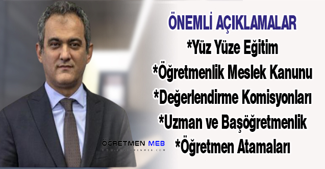 Milli Eğitim Bakanı Mahmut Özer'den Önemli Açıklamalar