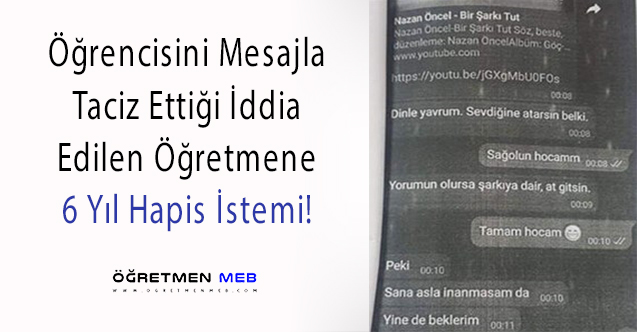 Öğrencisini Taciz Eden Öğretmene Hapis İstemi