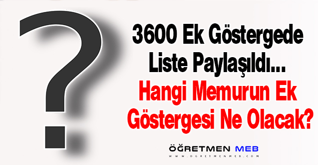 3600 Ek Göstergenin Taslak Detayları Açıklandı