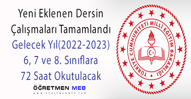 Ortaokullarda Okutulacak Yeni Dersin Müfredat Çalışmaları Tamamlandı