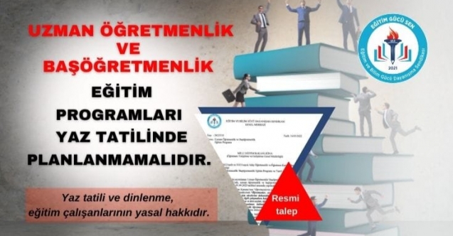 Eğitim Gücü Sen: ''Uzman Öğretmenlik/Başöğretmenlik Eğitim Programının Yeniden Düzenlenmesini Talep Ettik''