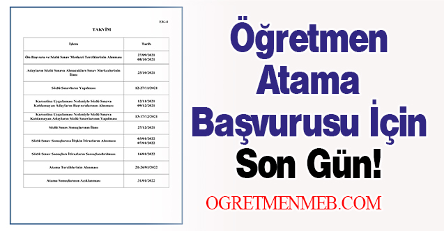 Öğretmen Atama Başvurusu İçin Son Gün!