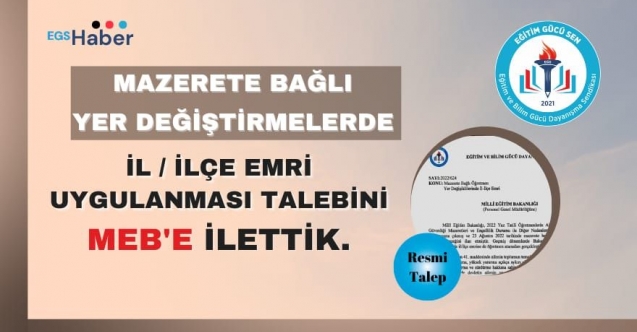 Mazerete Bağlı Yer Değiştirmelerde İl/İlçe Emri Uygulanmalıdır