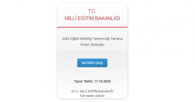 Müfettiş Yardımcılığı Sınav Sonuçları Açıklandı