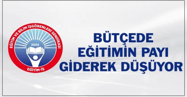 BÜTÇEDE EĞİTİMİN PAYI GİDEREK DÜŞÜYOR