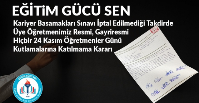 Eğitim Gücü Sen'den Öğretmenler Günü Kutlamalarına Katılmama Kararı