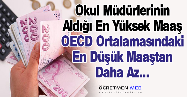 En Yüksek Öğretmen Maaşı, OECD'deki En Düşük Maaştan Daha Düşük!