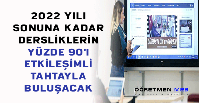 2022 YILI SONUNA KADAR DERSLİKLERİN YÜZDE 90'I ETKİLEŞİMLİ TAHTAYLA BULUŞACAK