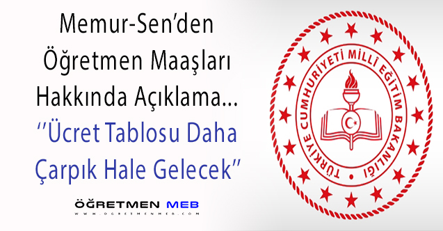 MEB'deki Ücret Tablosu Yılbaşından Sonra Daha Çarpık Hale Gelecek