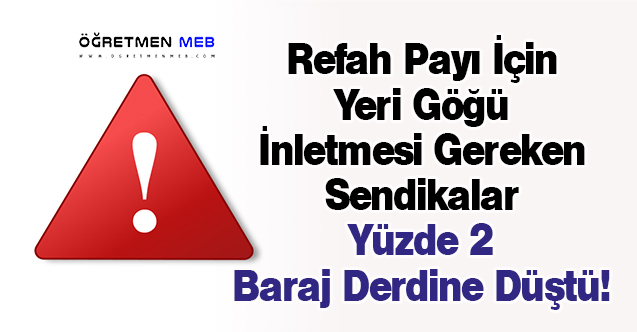 Refah Payı İçin Yeri Göğü İnletmesi Gereken Sendikalar Yüzde 2 Baraj Derdine Düştü!