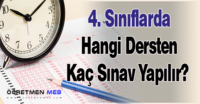 4. Sınıflarda Hangi Dersten Kaç Sınav Yapılır?