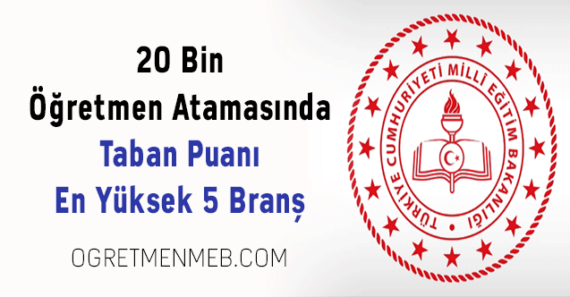 20 Bin Öğretmen Atamasında Taban Puanı En Yüksek 5 Branş