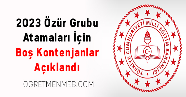 2023 Özür Grubu Atamaları İçin Boş Kontenjanlar Açıklandı