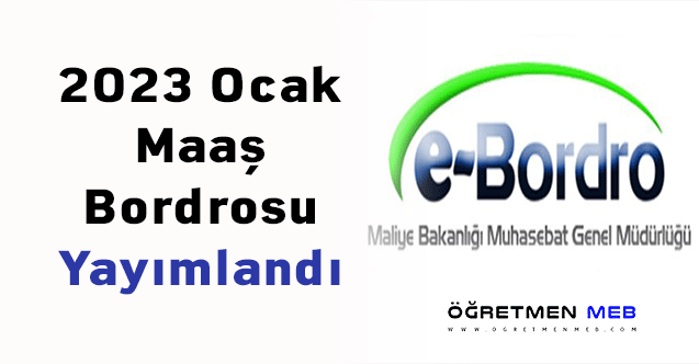 2023 Ocak Maaş Bordrosu Yayımlandı