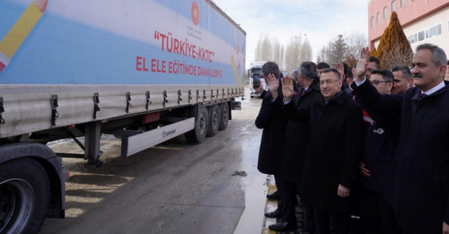 "TÜRKİYE-KKTC EL ELE, EĞİTİMDE DAHA İLERİYE" PROJESİ KAPSAMINDA EĞİTİM MATERYALİ TAŞIYAN TIRLAR UĞURLANDI