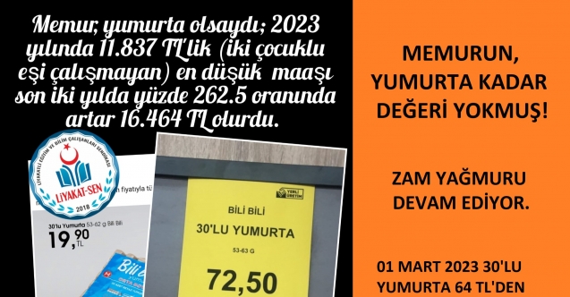 MEMURUN YUMURTA KADAR DEĞERİ YOKMUŞ!