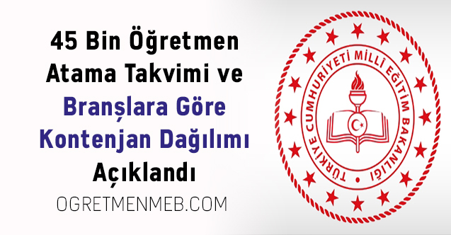 45 Bin Öğretmen Atama Takvimi ve Branşlara Göre Kontenjan Dağılımı Açıklandı