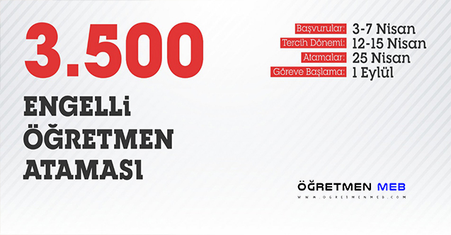 3500 Engelli Öğretmen Ataması Yapılacak