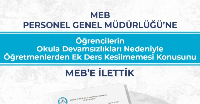 Öğrenci Devamsızlık Nedeniyle Öğretmenin Ek Dersi Kesilemez!