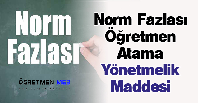 Norm Fazlası Öğretmen Atama Yönetmelik Maddesi