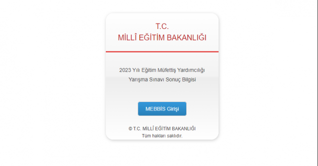 2023 Yılı Eğitim Müfettiş Yardımcılığı Yarışma Sınavı Sonuç Bilgisi