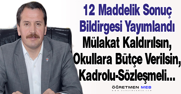 Eğitim Bir Sen'den 12 Maddelik Yeni Teklif