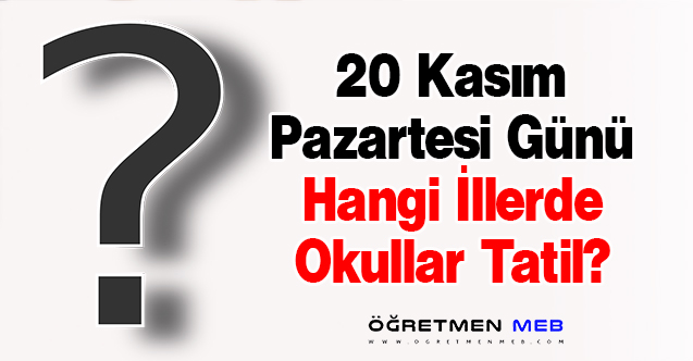 20 Kasım Pazartesi Günü Hangi İllerde Okullar Tatil?