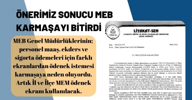 MEB, ÖNERİMİZ SONUCU KARMAŞAYI BİTİRDİ