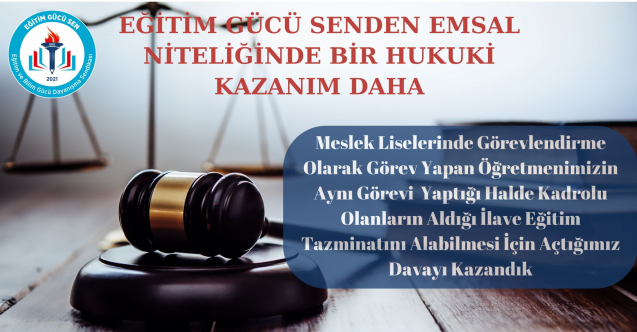 Eğitim Gücü Sendikasından Meslek Öğretmenleri İçin Büyük Kazanım