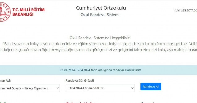 ÖĞRETMEN-VELİ RANDEVULARI DİJİTAL ORTAMA TAŞINDI