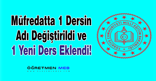 MEB'de Müfredat Değişikliği