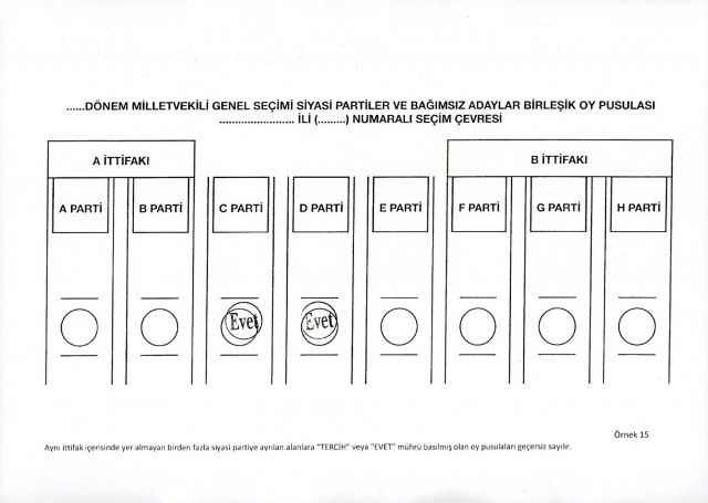 2023 Seçimleri Geçerli ve Geçersiz Oy Pusulası Örnekleri