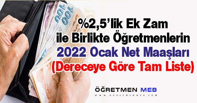 Erdoğan'ın Açıkladığı Ek Zam Sonrası 2022 Yılı Öğretmen Maaşları