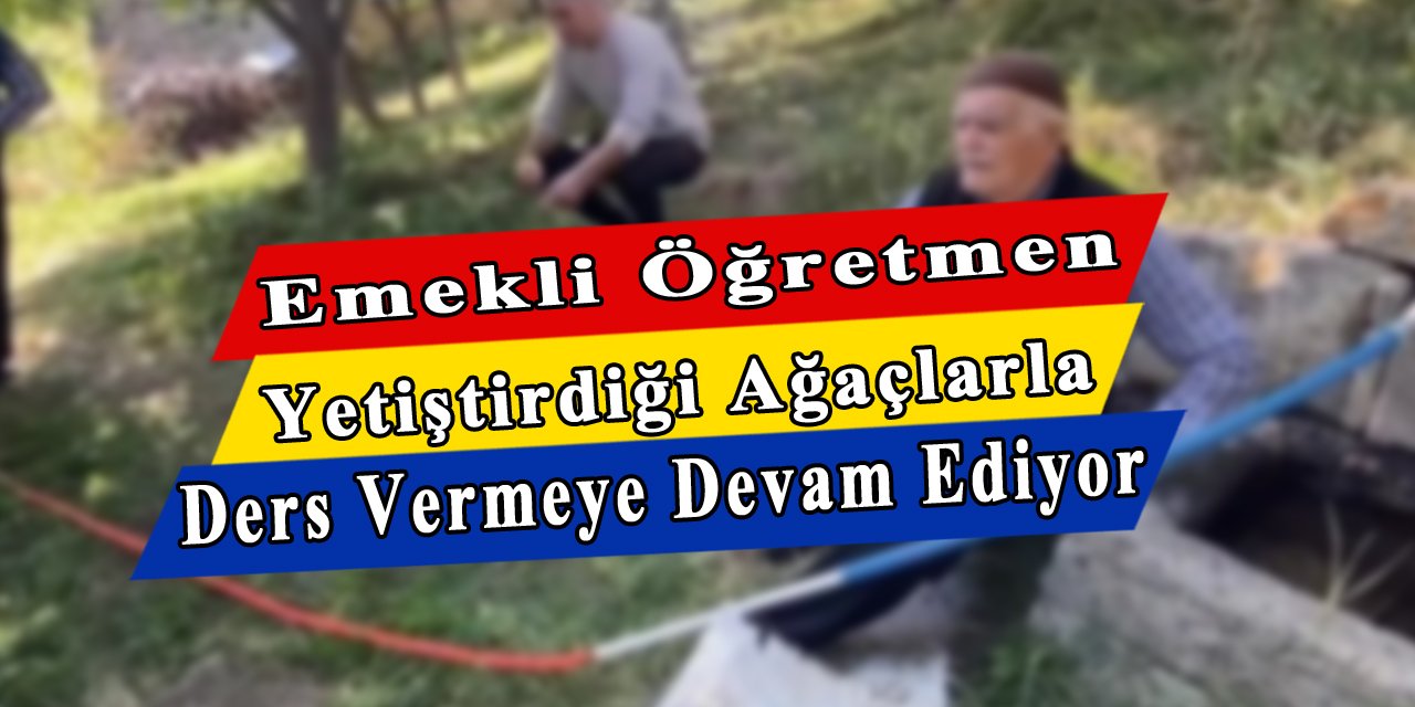 Emekli öğretmen yetiştridiği ağaçlarla ders veriyor